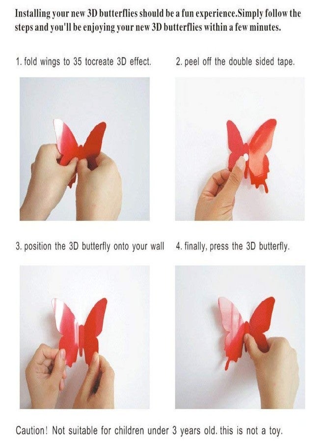 VRITRAZ Multicolor 3D Butterfly Wall Stickers Art Decor Decals with Double Sided Tape for Home Decoration, Living Room, Office, Bedroom (Color-Green, 12 Pieces) - Image 2